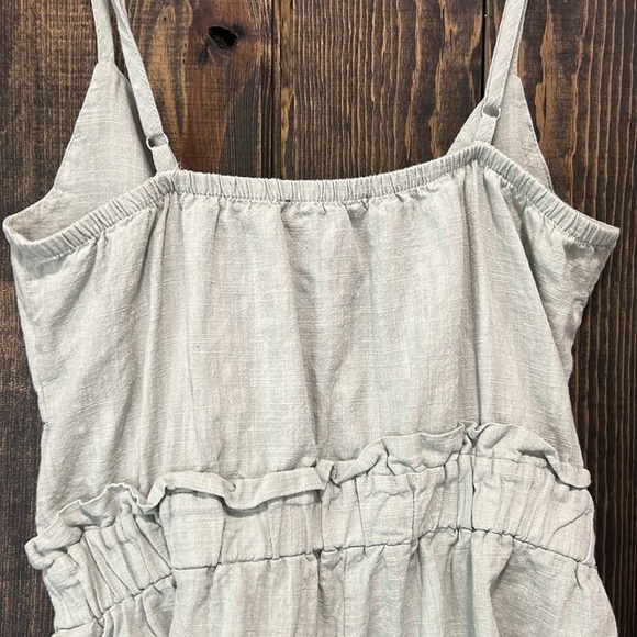 One Clothing Romper S Green Tie Knot Front Cotton Boho Stretch Casual Resortwear - Picture 7 of 10